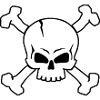 CROSSED SKULL - 2C (W)