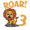 3 Birthday Boy Lion
