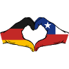 Germany Chile Flag Hands Heart Shape