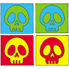 Pop art manga skull