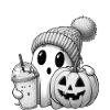 Ghost Halloween October 31 Pumpkin