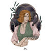 Young herb witch with cat companion