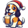 Beagle Dog Beer Xmas Christmas