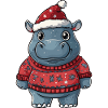 Hippopotamus Christmas Comic