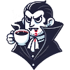 Dracula Coffee Time Cartoon Design