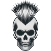 Skull with Mohawk Punk Design