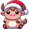 Süße Chibi Weihnachtskuh Cartoon Design