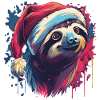 Sloth celebrates Christmas