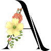 Elegant letter 'A' with flowers