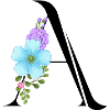 Elegant letter 'A' with flowers