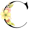 Elegant letter 'C' with flowers
