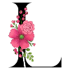 Elegant letter 'L' with flowers