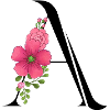 Elegant letter 'A' with flowers
