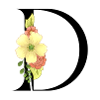 Elegant letter 'D' with flowers