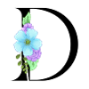 Elegant letter 'D' with flowers