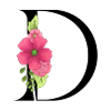 Elegant letter 'D' with flowers