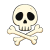 Cartoon skull and crossbones