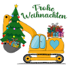 Excavatrice Joyeux Noël Jaune