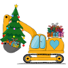 Excavator Christmas yellow