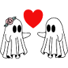 Happy Halloween Ghosts Love Heart