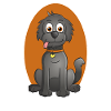 Cheerful Illustration of a dog in cartoon style