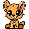 Dog Halloween Zombie Cartoon