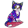 Little cat in purple fur