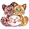 Two kittens with stuffed animal