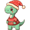 Dinosaur brontosaurus Christmas Comic