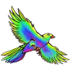 Oiseau de paradis (jaune-vert-bleu)