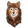 Tête de loup (fourrure brune)