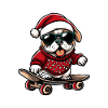 Bulldog Dog Christmas Skateboard