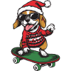 Beagle Dog Christmas Skateboard