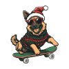 German Shepherd Dog Christmas Skateboard