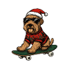 Airedale Terrier Chien Noël Skateboard
