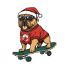 Bullmastiff Dog Christmas Skateboard
