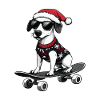 Whippet Dog Christmas Skateboard