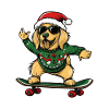Golden Retriever Dog Christmas Skateboard