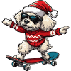 Poodle Dog Christmas Skateboard