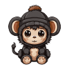 Monkey vinter dyr baby tegneserie