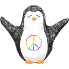 Pinguin Meg für Frieden