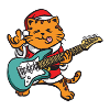 Guitarist Guitar Comic Cat Christmas