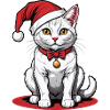Weihnachtskatze Weihnachtsmann Katze Cat Geschenk