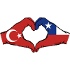 Turkiet Chile Flagga, Händer, Hjärta Form