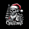 Weihnachtsmann Skull mit Päckchen