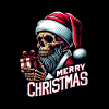 Weihnachtsmann Skull mit Päckchen