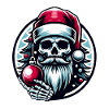 Weihnachtsmann Skull mit Christbaumkugel