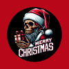 Weihnachtsmann Skull mit Päckchen