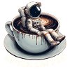Zwarte Koffie Astronaut Mok Galaxy Gift