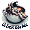 Black Coffee Astronaut Mug Galaxy Gift